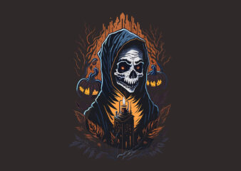 Scarry Witch Skull Halloween Spooky