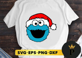sesame street cookie monster christmas hat SVG, Merry Christmas SVG, Xmas SVG PNG DXF EPS