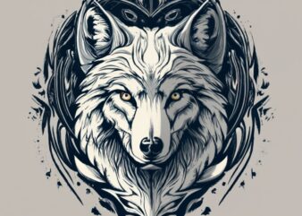 shadow wolf, with shadows in the background,, T-shirt design graphic PNG File