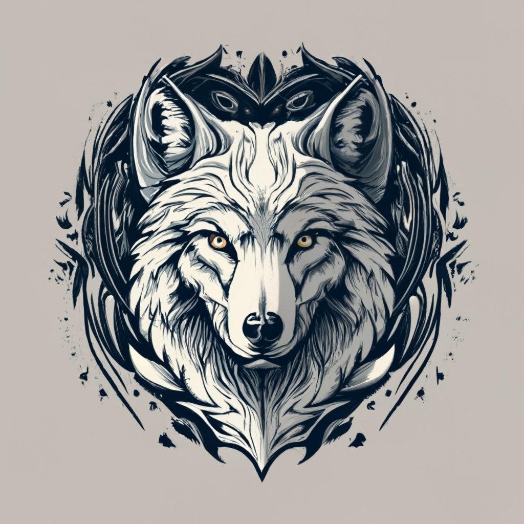 shadow wolf, with shadows in the background,, T-shirt design graphic ...