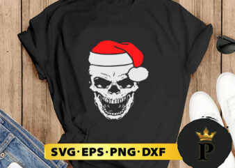 skull santa hat christmas SVG, Merry Christmas SVG, Xmas SVG PNG DXF EPS
