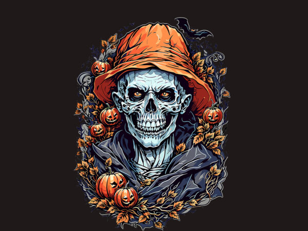 Spooky halloween skull frakenstein t shirt template vector