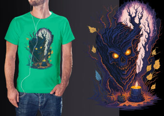Spooky Monster Halloween Ghost Tshirt Design