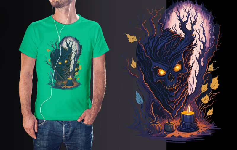 Spooky Monster Halloween Ghost Tshirt Design