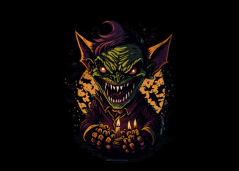 Spooky Ghoul Monster Witch Halloween Tshirt Vector
