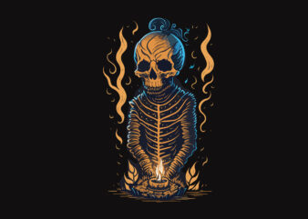 Spooky Haloween Skull Tshirt Design
