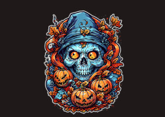 Spooky Skull Halloween Vector