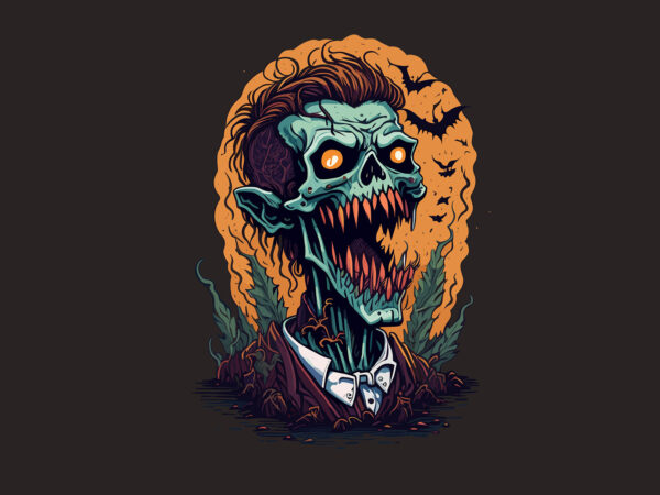 Spooky dracula zombie halloween tshirt design