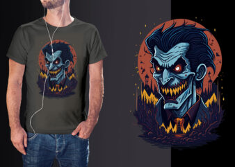 Spooky Dracula Halloween Tshirt Design