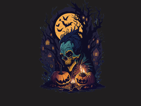 Spooky pumpkin dracula halloween tshirt design