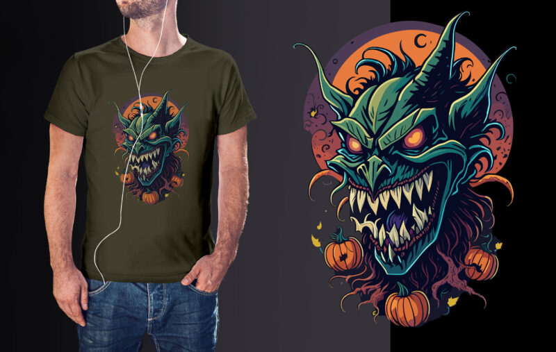 Spooky Monster Gargoyle Halloween Ghost