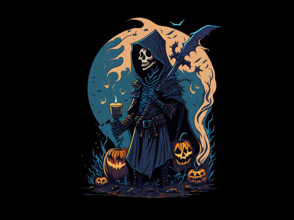 Spooky ghost skull halloween tshirt design