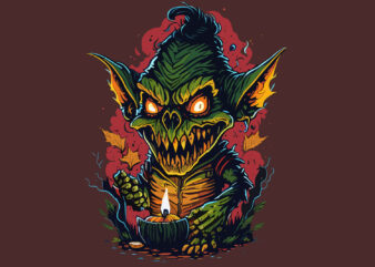Spooky Halooween Monster Tshirt Design