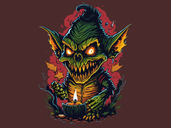 Spooky halooween monster tshirt design