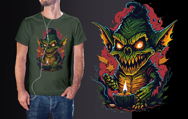 Spooky Halooween Monster Tshirt Design