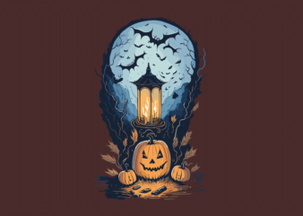 Spooky Bats Pumpkin Halloween Tshirt Design