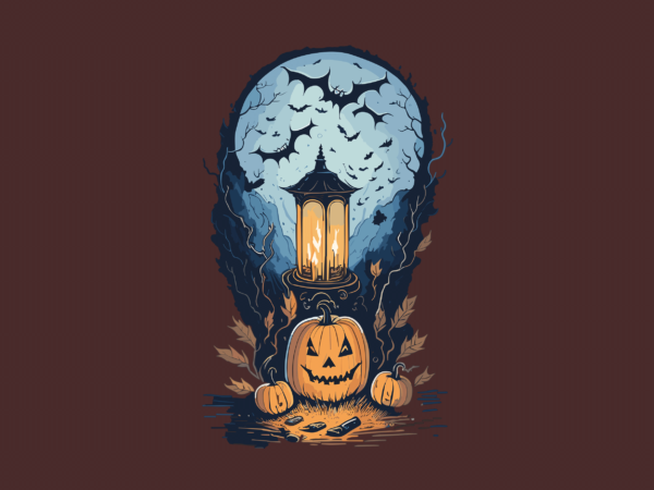Spooky bats pumpkin halloween tshirt design