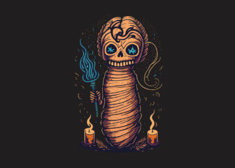 Spooky Halloween Mummy Tshirt Design