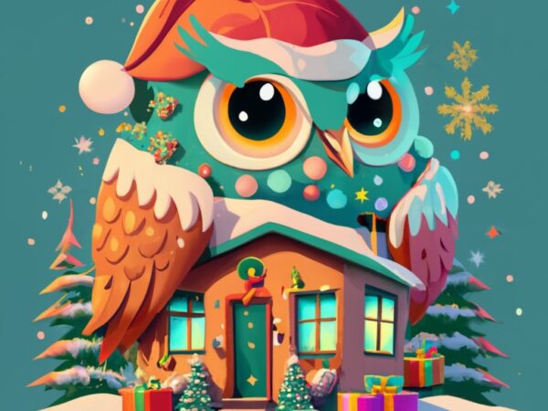 T-shirt design owl house christmas vibe png file