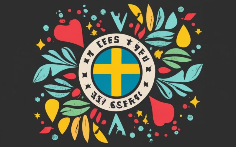 t-shirt design, fantisera sweden flagga med syriens flagga med konst som passa för flaga, hög kvalitet, minimalistisk bläckteckning stil, gr