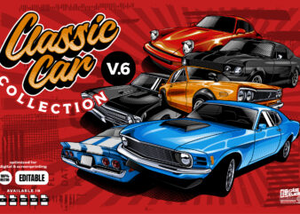 Classic Cars Vector Collection vol 6