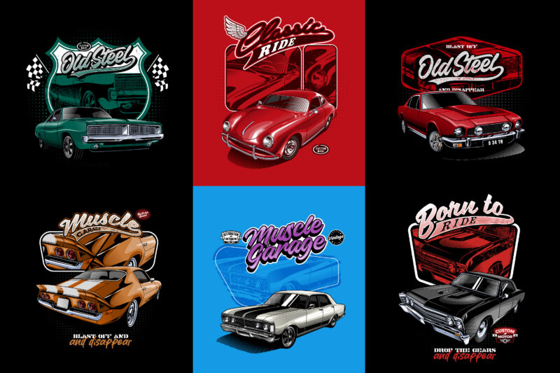 Classic Cars Vector Collection vol 6