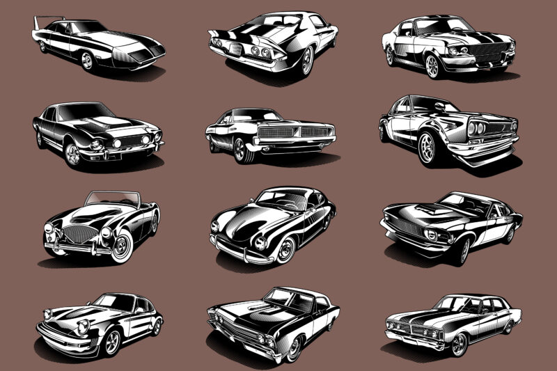 Classic Cars Vector Collection vol 6