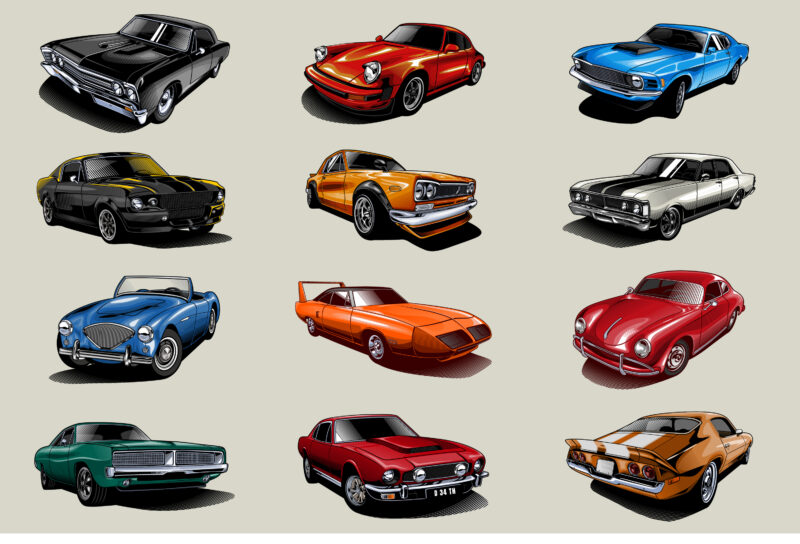 Classic Cars Vector Collection vol 6