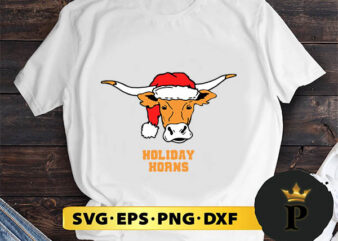 texas longhorns holiday horns christmas SVG, Merry Christmas SVG, Xmas SVG PNG DXF EPS t shirt designs for sale