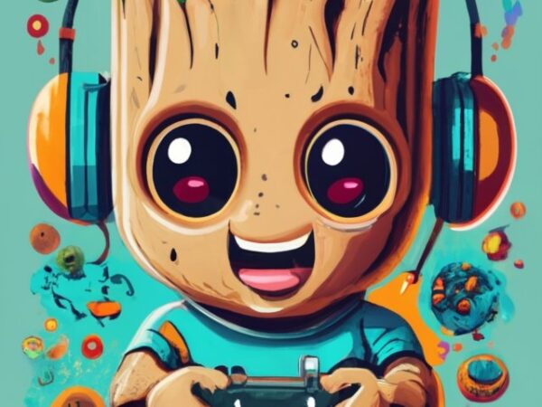 Text “alex” in modern typography, marvel baby groot gamer on a t-shirt design png file
