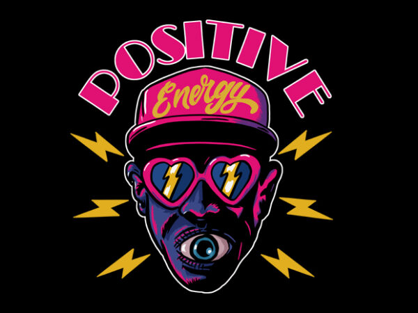 Positive energy t shirt illustration