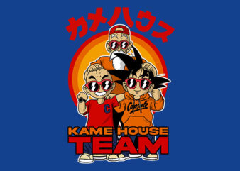 kame house team t shirt vector art
