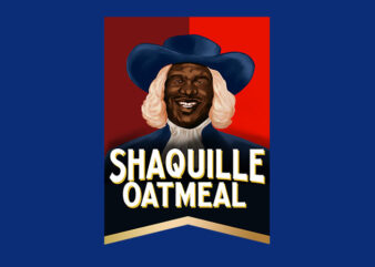 shaquille oatmeal t shirt template vector