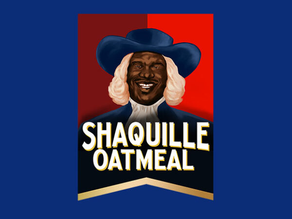 Shaquille oatmeal t shirt template vector
