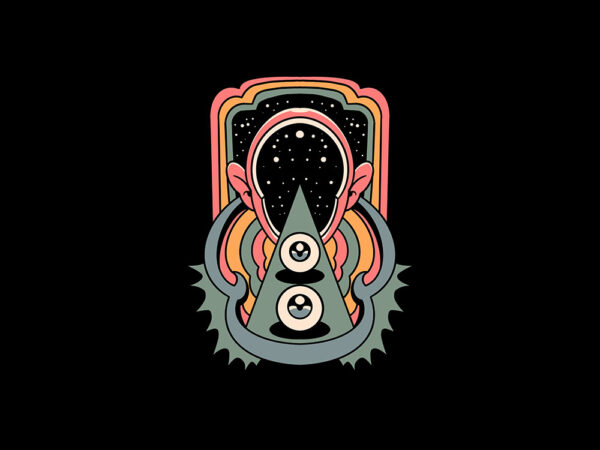 Trippy head t shirt designs for sale