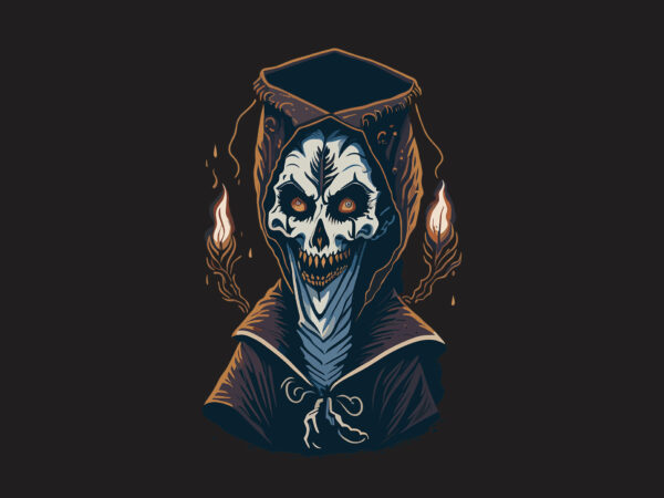 Spooky nun valak halloween tshirt design