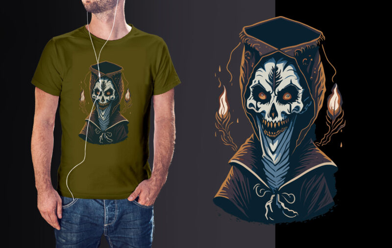 Spooky Nun Valak Halloween Tshirt Design
