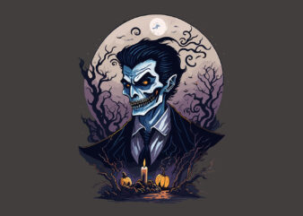 Spooky Halloween Vampire Ghost t shirt template vector