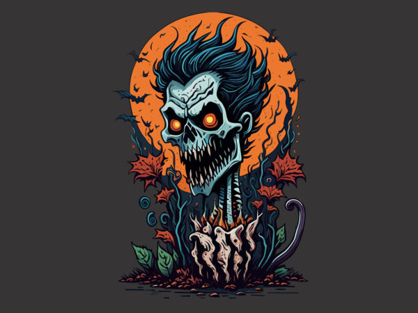 Spooky vampure skull halloween vector shirt