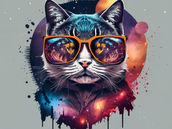 T-shirt design, double exposure cat and galaxy with with words “camilo” stencil art png file T-shirt design, double exposure cat and galaxy with with words “camilo” stencil art png file