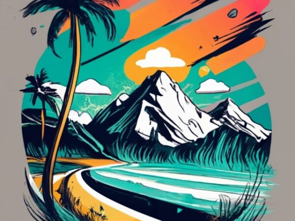 T-shirt design, mountains, vacation , beac png file T-shirt design, mountains, vacation , beac png file