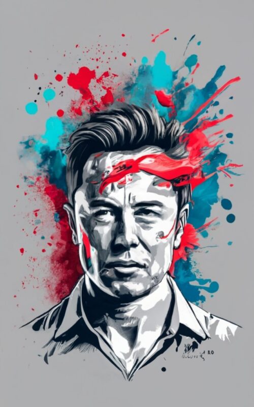 t-shirt design, Elon Musk .watercolor splash PNG File