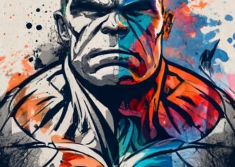 t-shirt design, HULK. watercolor splash PNG File