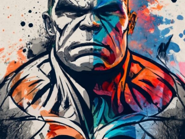 T-shirt design, hulk. watercolor splash png file