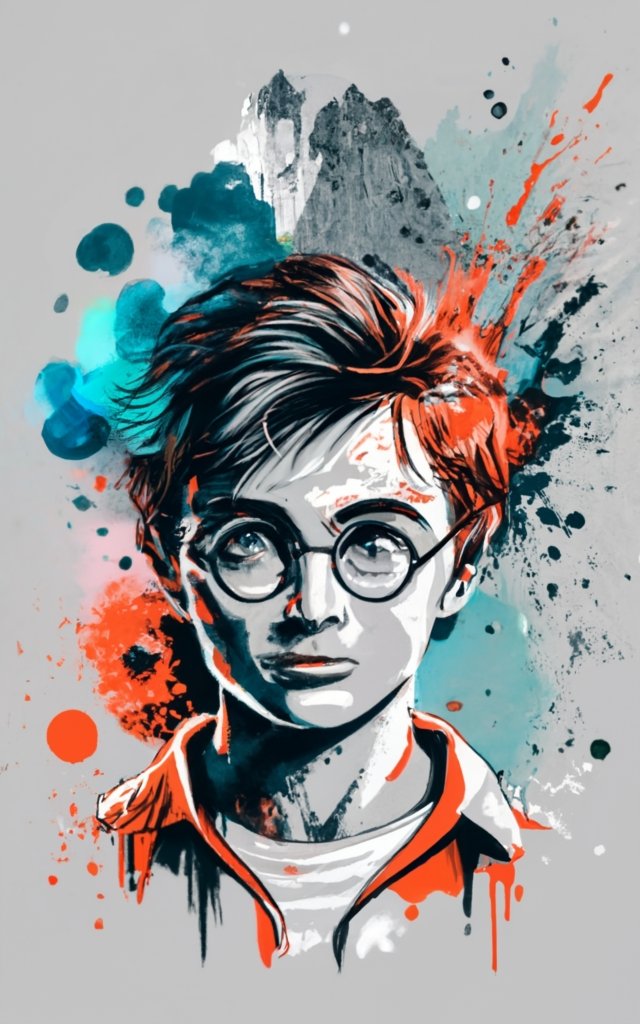 t-shirt design, Harry Potter boy. watercolor splash PNG File - Buy t ...