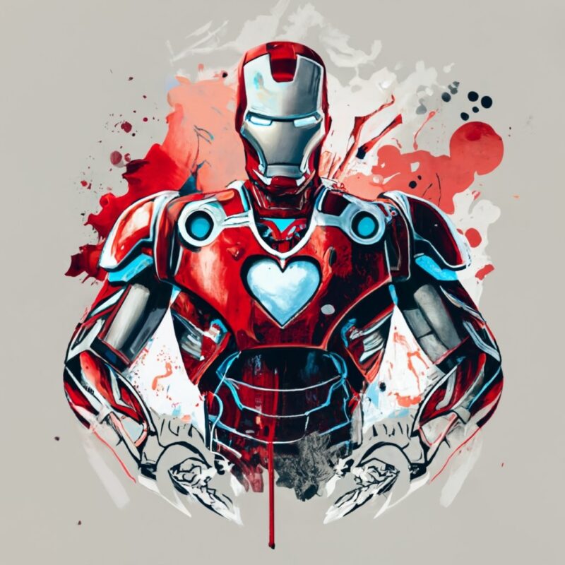 t-shirt design, IRONMAN. watercolor splash PNG File