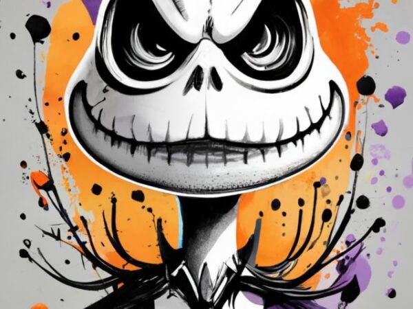 T-shirt design, disney jack skellington. watercolor splash png file