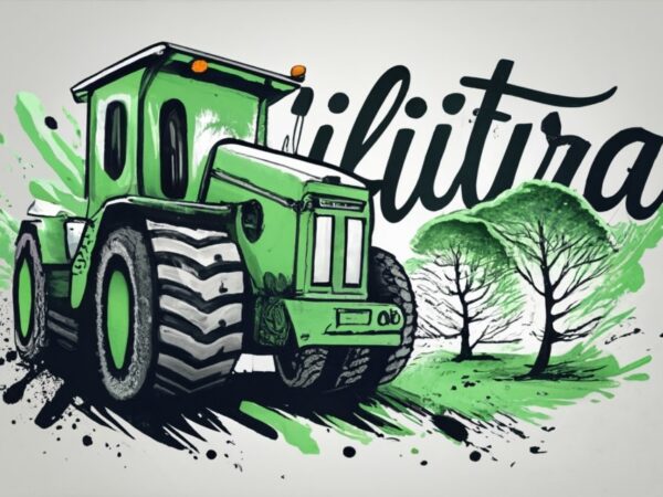 T-shirt design, forestry machine operator . 3d text ” silvicultura” . watercolor splash png file