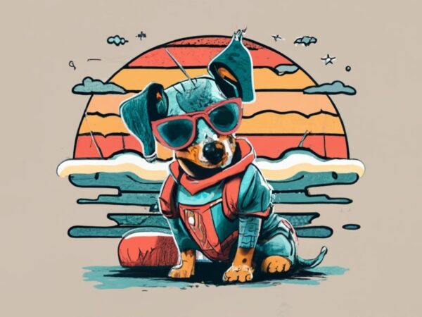 T-shirt design.vintage retro sunset distressed design,a cute dachshund with a spiderman outfit and png file T-shirt design.vintage retro sunset distressed design,a cute dachshund with a spiderman outfit and png file