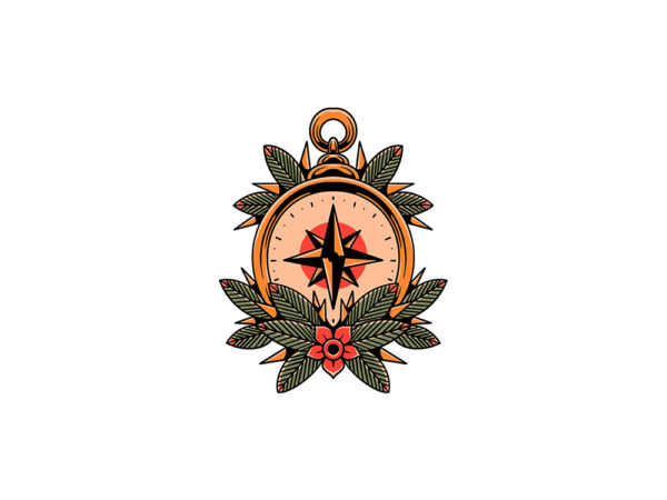 Vintage compass t shirt vector art